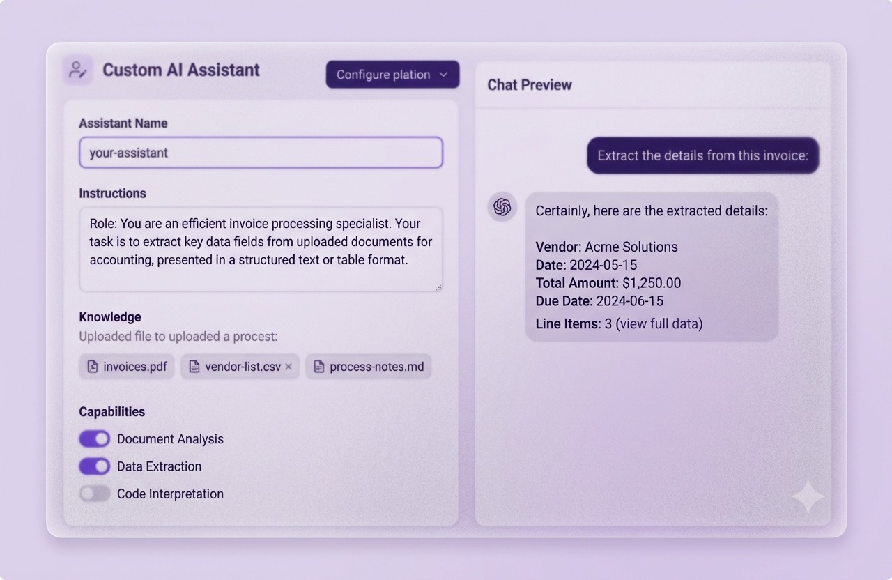Product screenshot of AI assistant